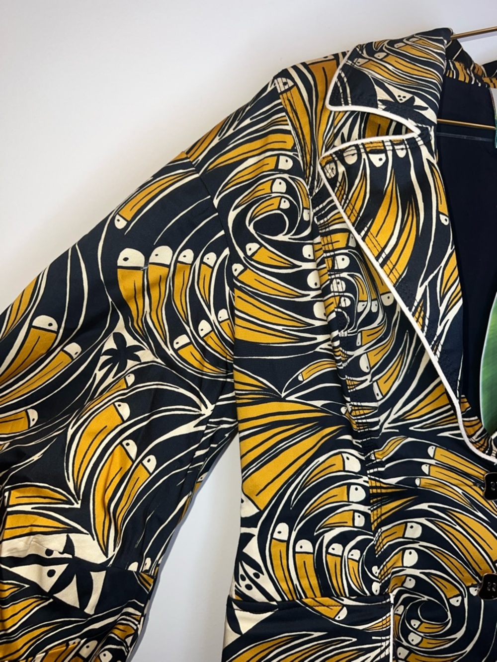 Farm Rio Toucan‎ Spirals Blazer NWT Off White Tropical Print Jacket S - Picture 11 of 16